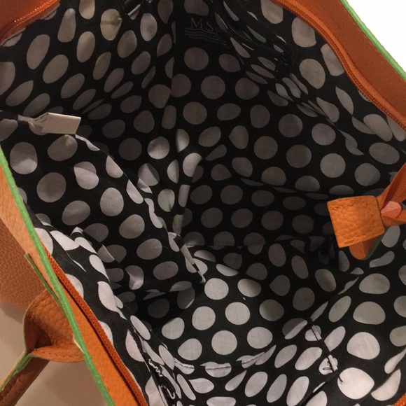 ✅ SOLD Orange Pebbled Tote/Bag/Purse/Career Briefcase - Picture 3 of 7